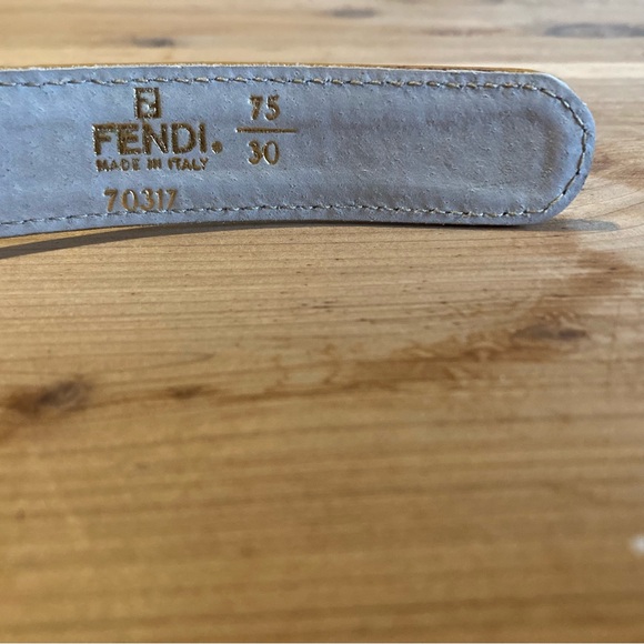 Fendi small ladies belt 7/8” wide, full grain mustard yellow leather main image 5
